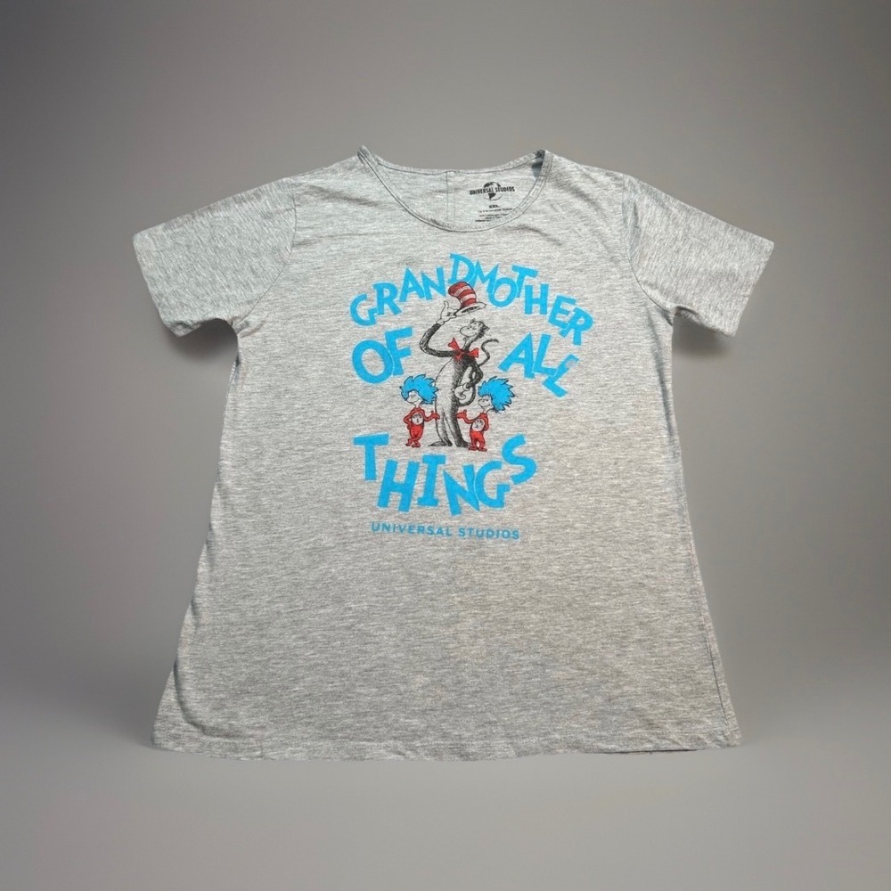 Dr. Seuss Cat in the Hat Grandmother Of All Things Gray Universal Studios Sz XXL